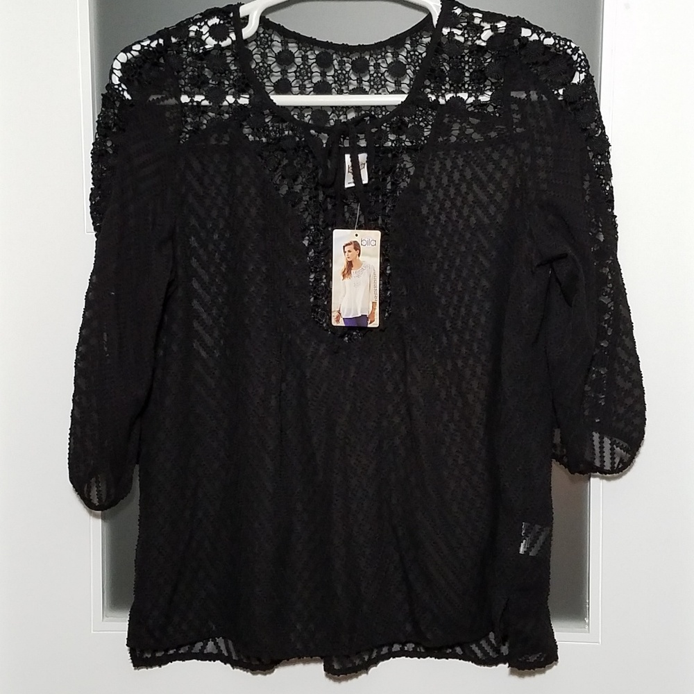 Bila Tunic Boho Peasant Flowy Top L